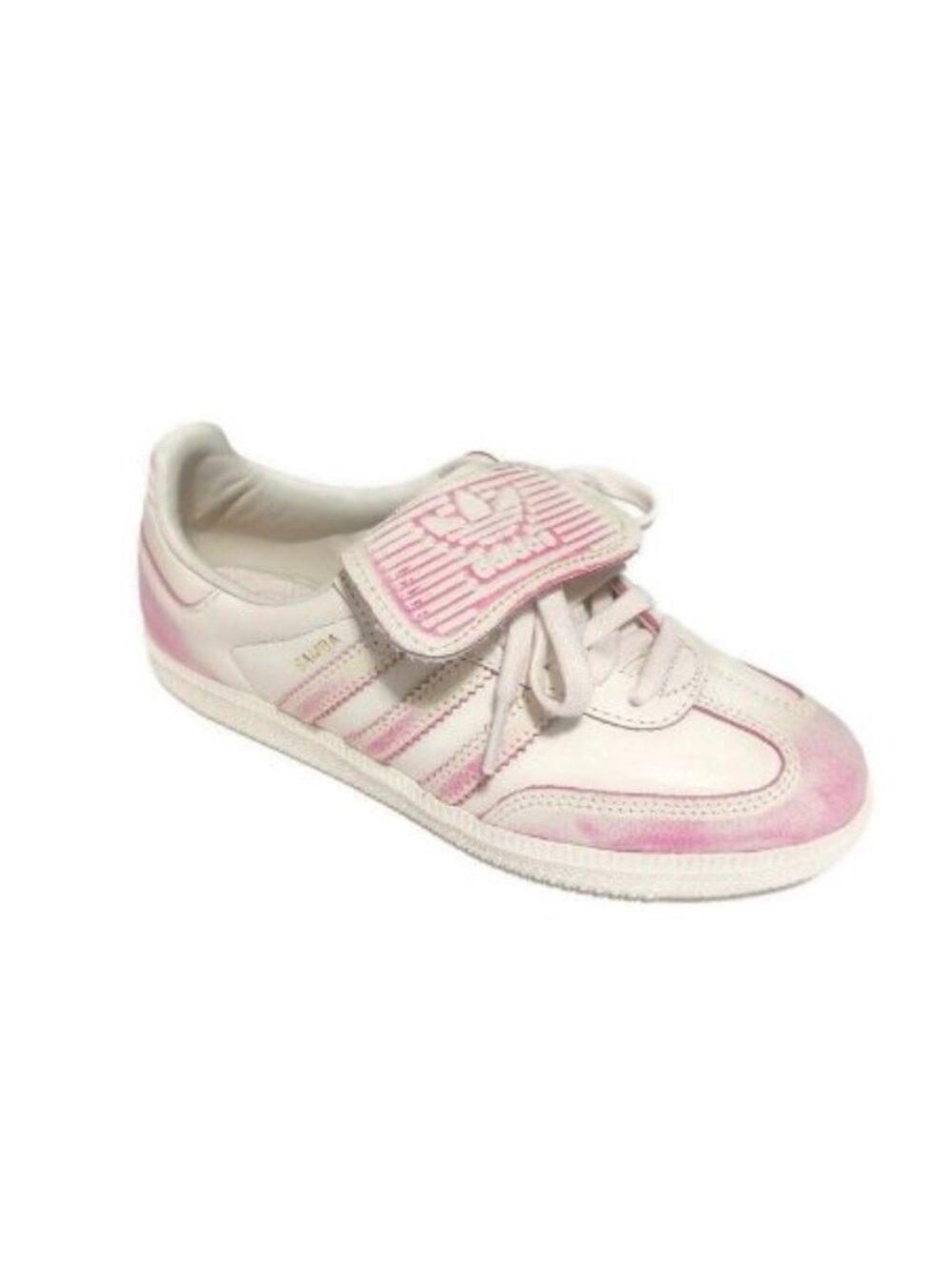 Adidas Samba LT Womens Size 9.5 Cream White Shock Pink Leather Sneaker Shoes New